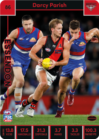 2023 AFL Teamcoach Base Card-#86 Darcy Parish Bombers