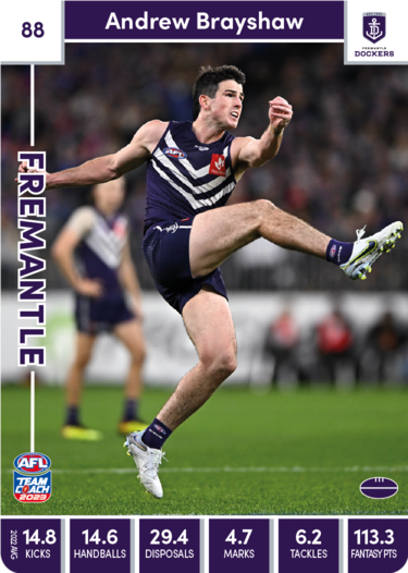 2023 AFL Teamcoach Base Card-#88 Andrew Brayshaw Dockers