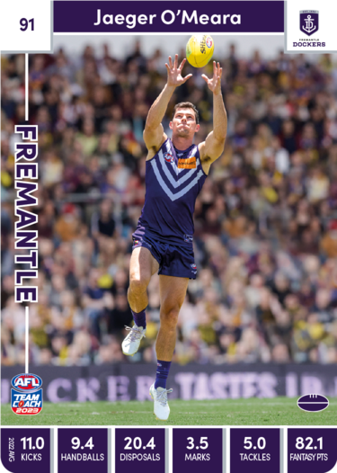 2023 AFL Teamcoach Base Card-#91 Jaeger O’Meara Dockers