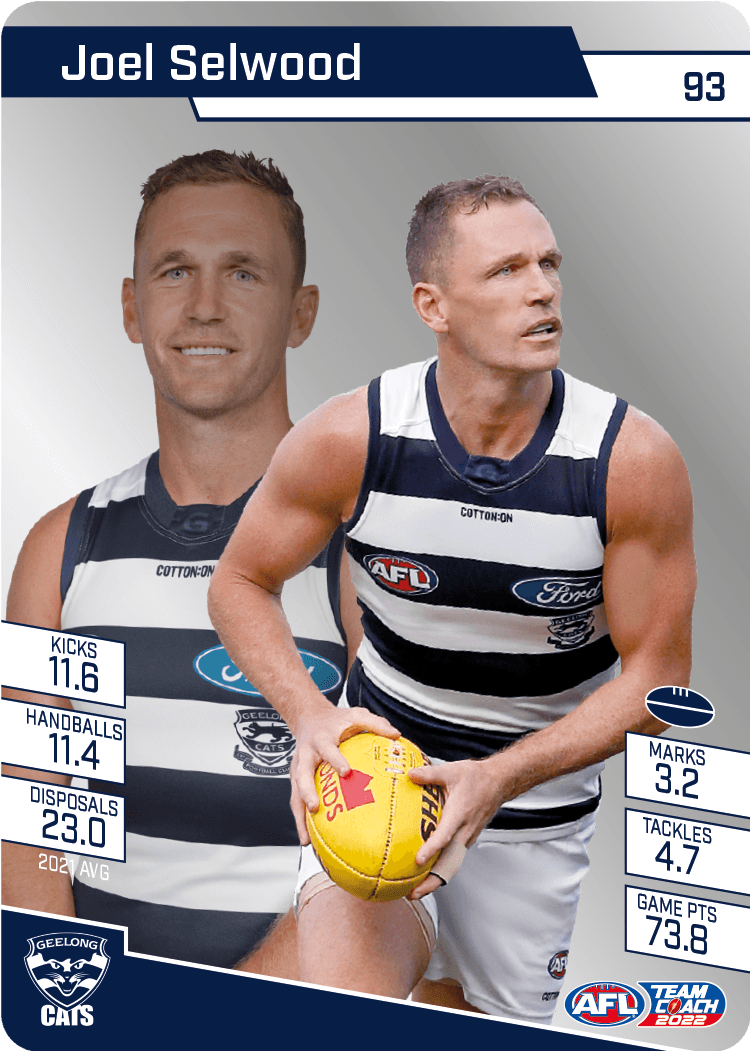 2022 AFL Teamcoach Silver Parallel #93 Joel Selwood