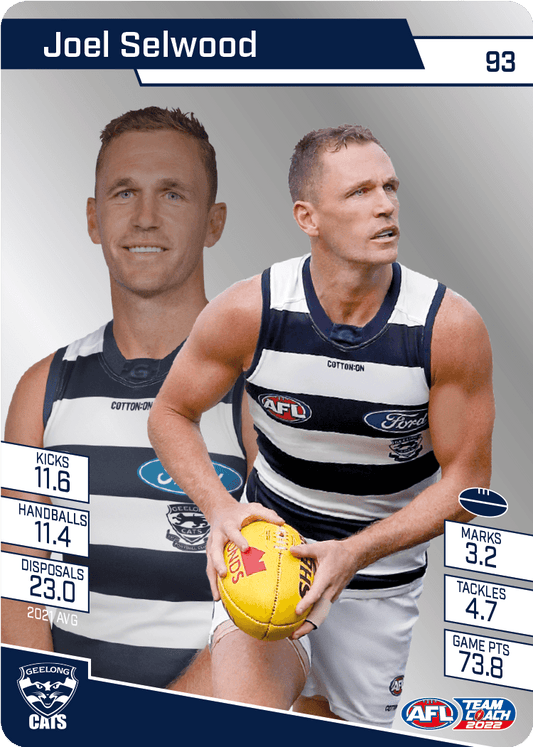 2022 AFL Teamcoach Silver Parallel #93 Joel Selwood