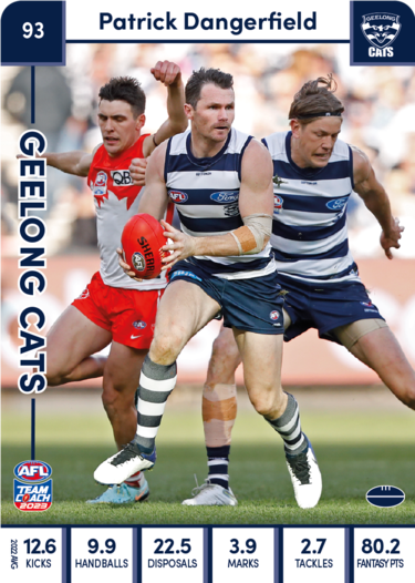 2023 AFL Teamcoach Base Card-#93 Patrick Dangerfield Cats