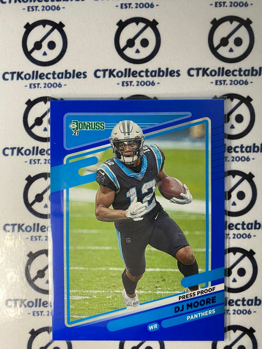 2021 NFL Donruss Press Proof Blue DJ Moore #220 Panthers