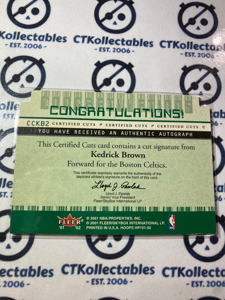 2001-02 NBA Fleer Kedrick Brown Certified Cuts Authentic cuts signature CCKb2 Celtics