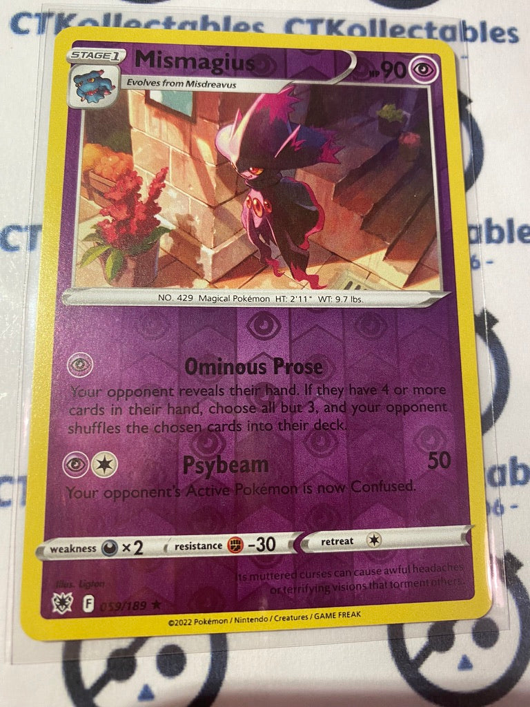 Mismagius Reverse Holo #059/189 2022 Sword & Shield Astral Radiance Pokemon Card