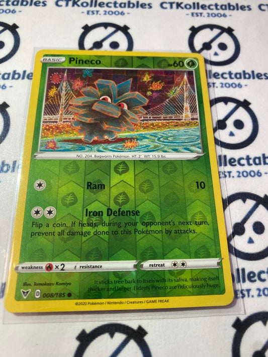 Pineco #008/185 Reverse Holo Pokémon Card Vivid Voltage