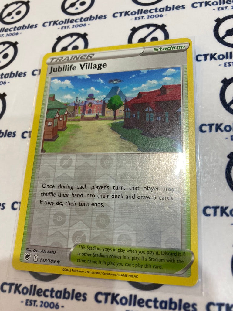 Jubilife Village Reverse Holo #148/189 2022 Sword & Shield Astral Radiance Pokemon Card