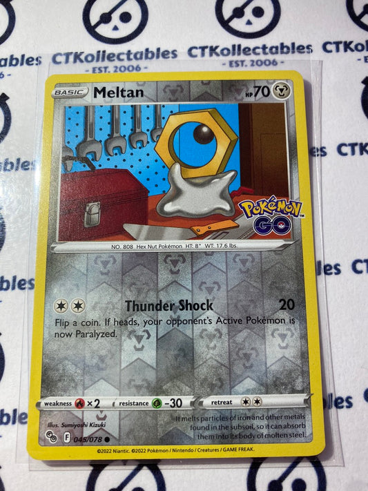 Meltan Reverse Holo Card #045/078 2022 Sword & Shield Pokemon Go Pokemon Card