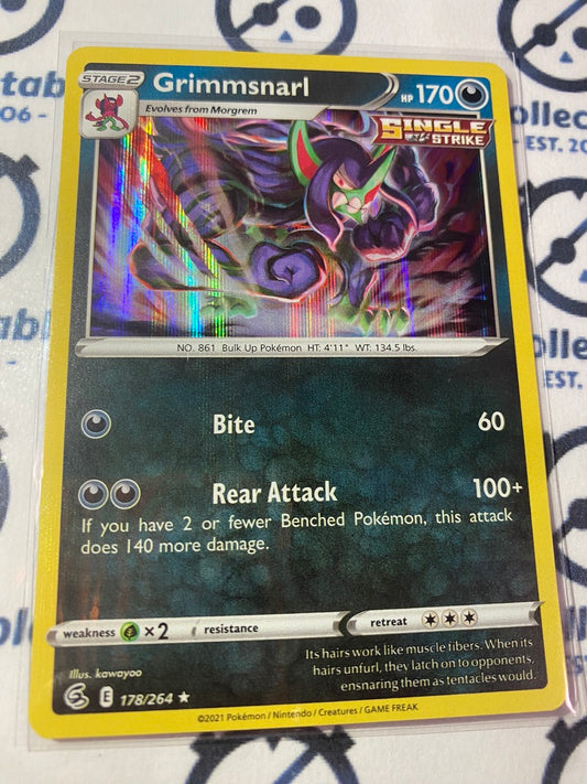 Grimmsnarl Holo Rare Card #178/264 2021 Sword & Shield Fusion Strike Pokemon Card