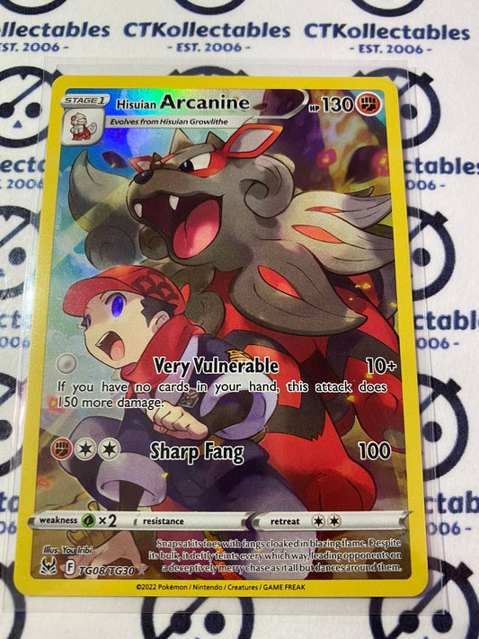 Hisuian Arcanine Trainer Gallery #TG08/TG30 2022 Sword & Shield Lost Origin Pokemon Card