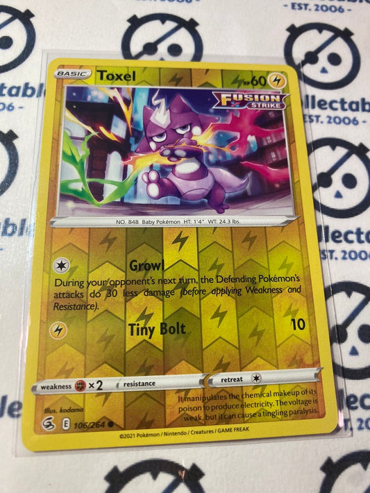 Toxel Reverse Holo #106/264 2021 Sword & Shield Fusion Strike Pokemon Card