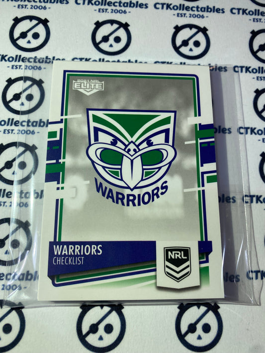 2021 NRL Elite New Zearland Warriors base team set