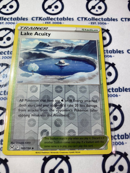 Lake Acuity Trainer Reverse Holo #160/196 2022 Sword & Shield Lost Origin Pokemon Card