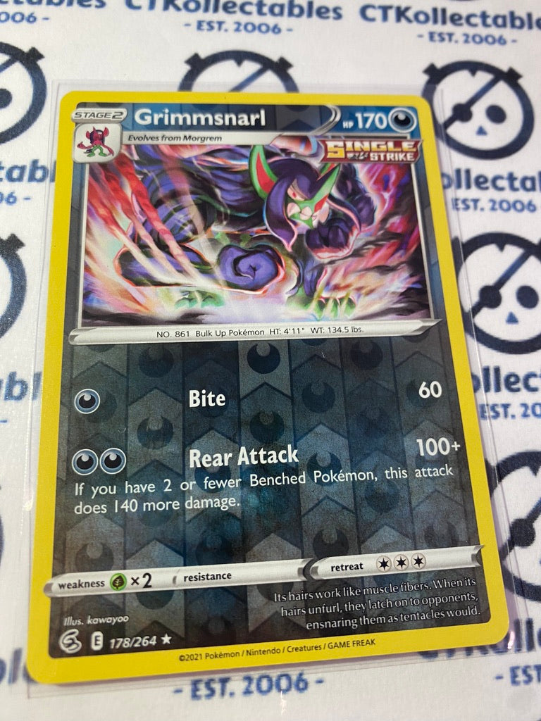 Grimmsnarl Reverse Holo #178/264 2021 Sword & Shield Fusion Strike Pok –  CTKollectables