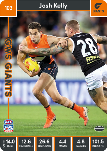 2023 AFL Teamcoach Base Card-#103 Josh Kelly GWS