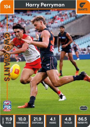 2023 AFL Teamcoach Base Card-#104 Harry Perryman GWS