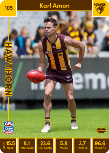 2023 AFL Teamcoach Base Card-#105 Karl Amon Hawks