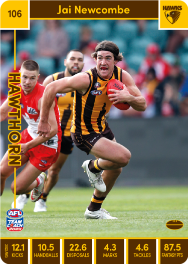 2023 AFL Teamcoach Base Card-#106 Jai Newcombe Hawks