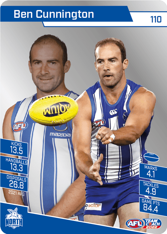 2022 AFL Teamcoach Silver Parallel #110 Ben Cunnington