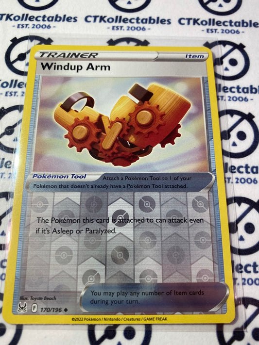 Trainer Windup Arm Reverse Holo #170/196 2022 Sword & Shield Lost Origin Pokemon Card