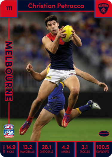 2023 AFL Teamcoach Base Card-#111 Christian Petracca Demons
