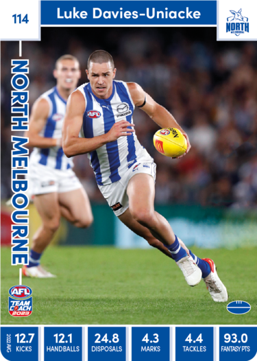 2023 AFL Teamcoach Base Card-#114 Luke Davies-Uniacke North