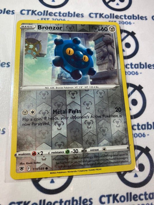 Bronzor Reverse Holo #111/189 2022 Sword & Shield Astral Radiance Pokemon Card