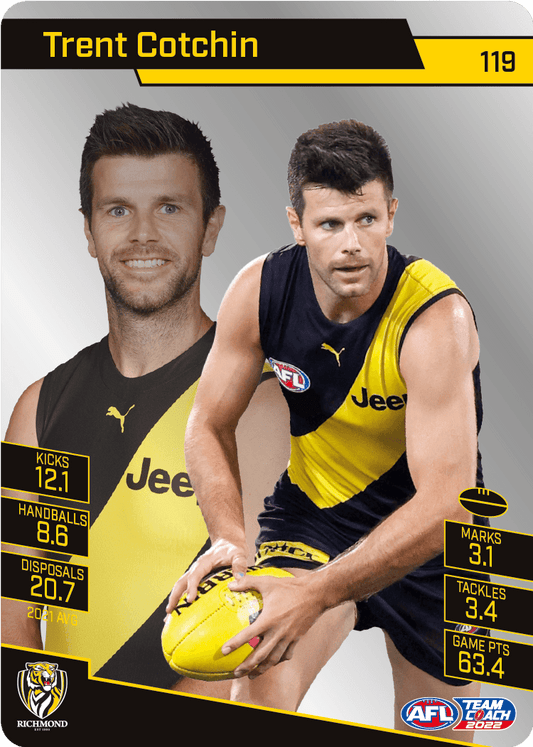 2022 AFL Teamcoach Silver Parallel #119 Trent Cotchin