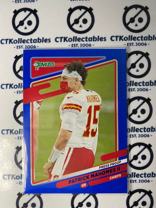 2021 NFL Donruss Press Proof Blue Patrick Mahomes II #116 Chiefs