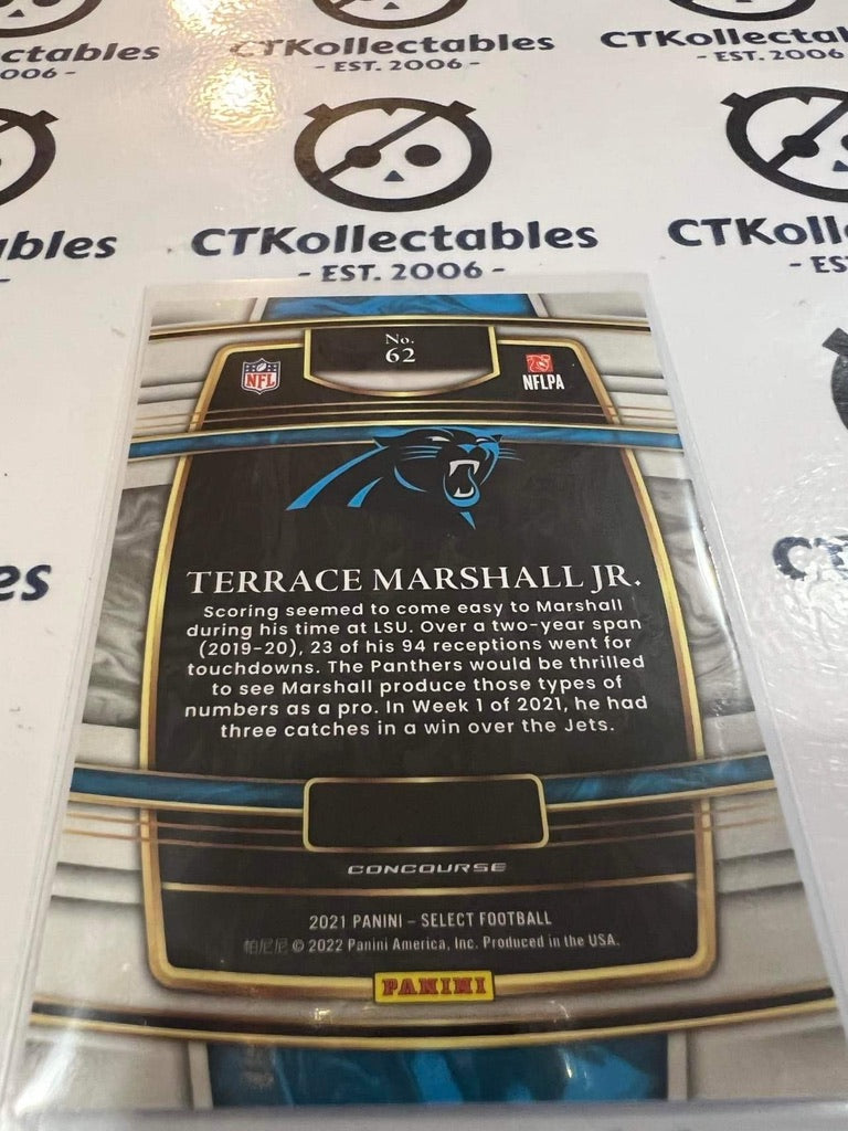 2021 NFL Panini Select Terrace Marshall Jr. Concourse Rookie RC #62 Panthers