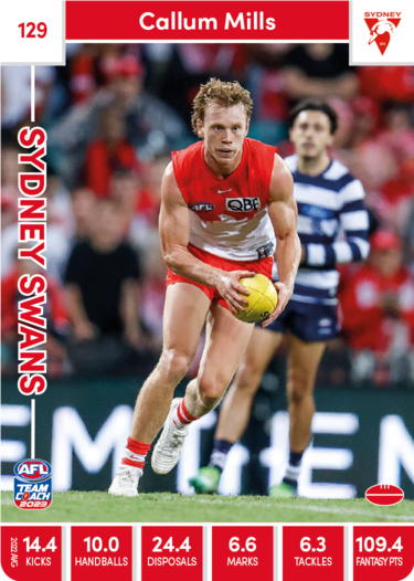 2023 AFL Teamcoach Base Card-#129 Callum Mills Swans