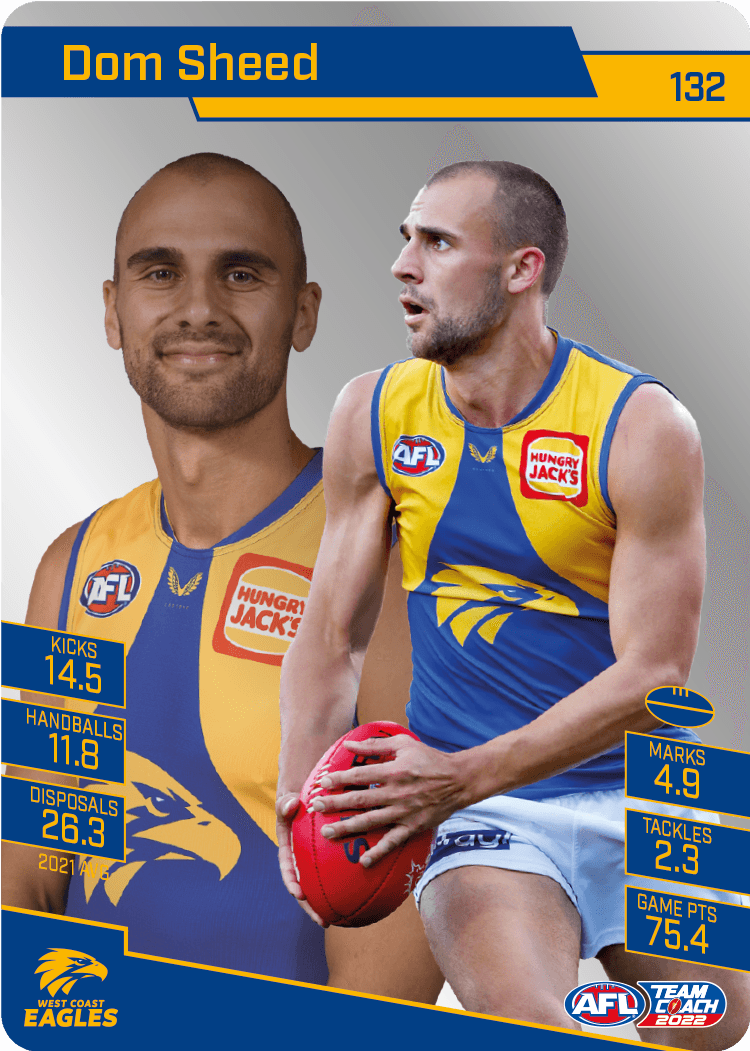 2022 AFL Teamcoach Silver Parallel #132 Dom Sheed