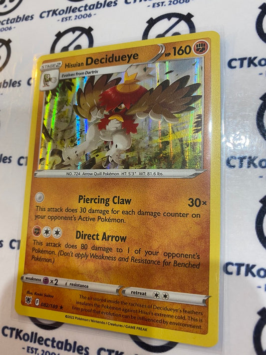 Hisuian Decidueye Holo Rare #082/189 2022 Sword & Shield Astral Radiance Pokemon Card
