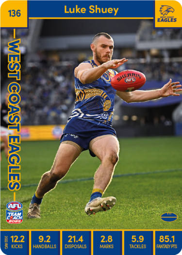 2023 AFL Teamcoach Base Card-#136 Luke Shuey Eagles