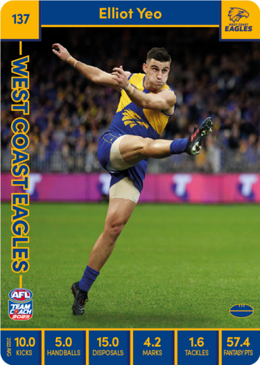 2023 AFL Teamcoach Base Card-#137 Elliot Yeo Eagles