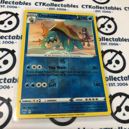 Dreadnaw #039/185 Reverse Holo Rare Pokémon Card Vivid Voltage