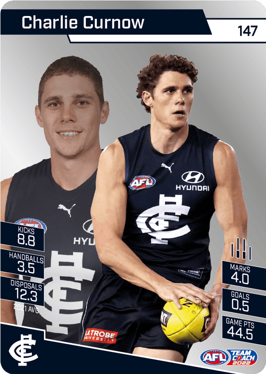 2022 AFL Teamcoach Silver Parallel #147 Charlie Curnow