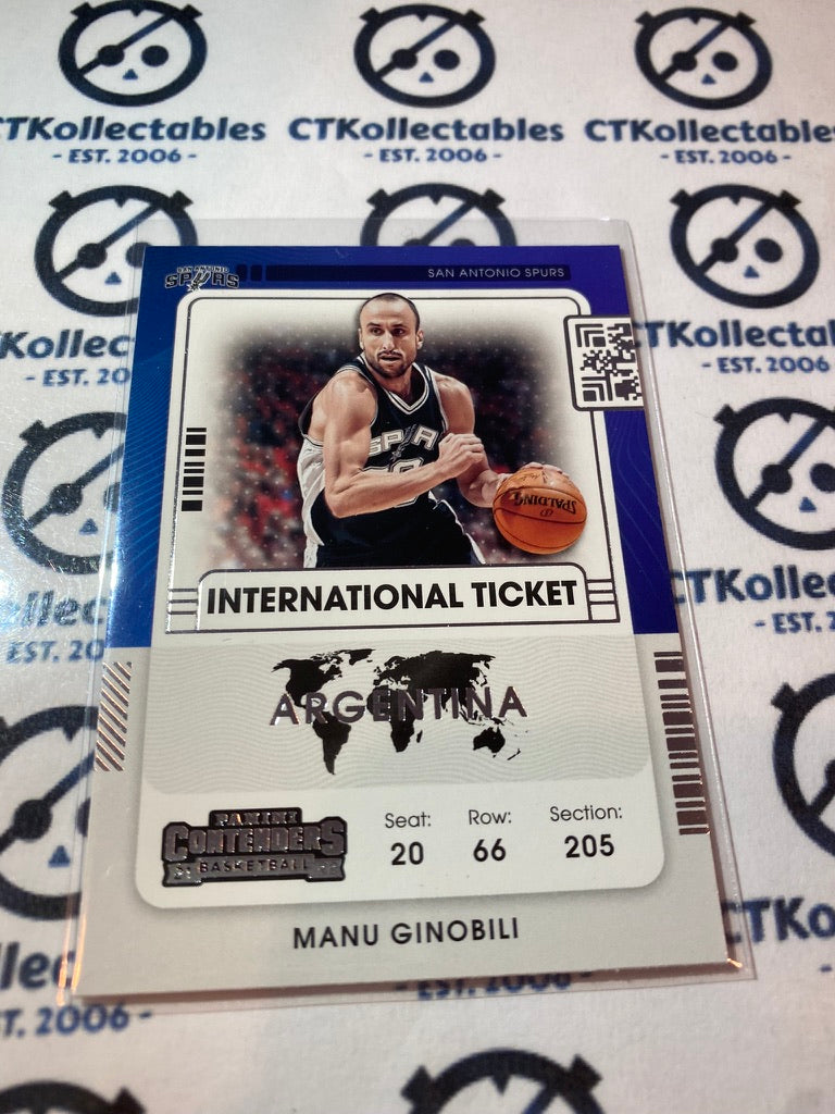 2021-22 NBA Contenders Manu Ginobili International Ticket #26 Spurs