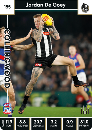 2023 AFL Teamcoach Base Card-#155 Jordan De Goey Magpies