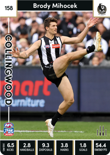 2023 AFL Teamcoach Base Card-# 158 Brody Mihocek Magpies