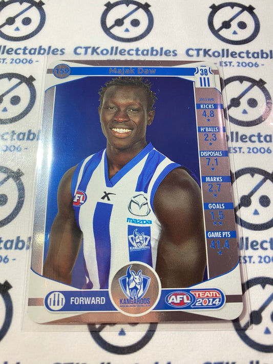 2014 AFL Teamcoach Silver Parallel #159 Majak Daw Kangaroos