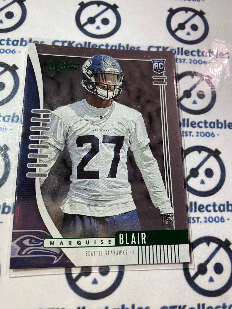 2019 NFL Panini Absolute Marquise Blair green rookie card #179 Seahawks