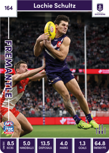 2023 AFL Teamcoach Base Card-#164 Lachie Schultz Dockers