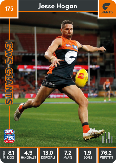 2023 AFL Teamcoach Base Card-#175 Jesse Hogan GWS