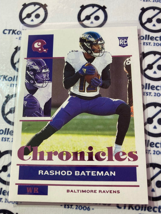 2021 NFL Chronicles Base Rashod Bateman Pink rookie card RC #8 Ravens