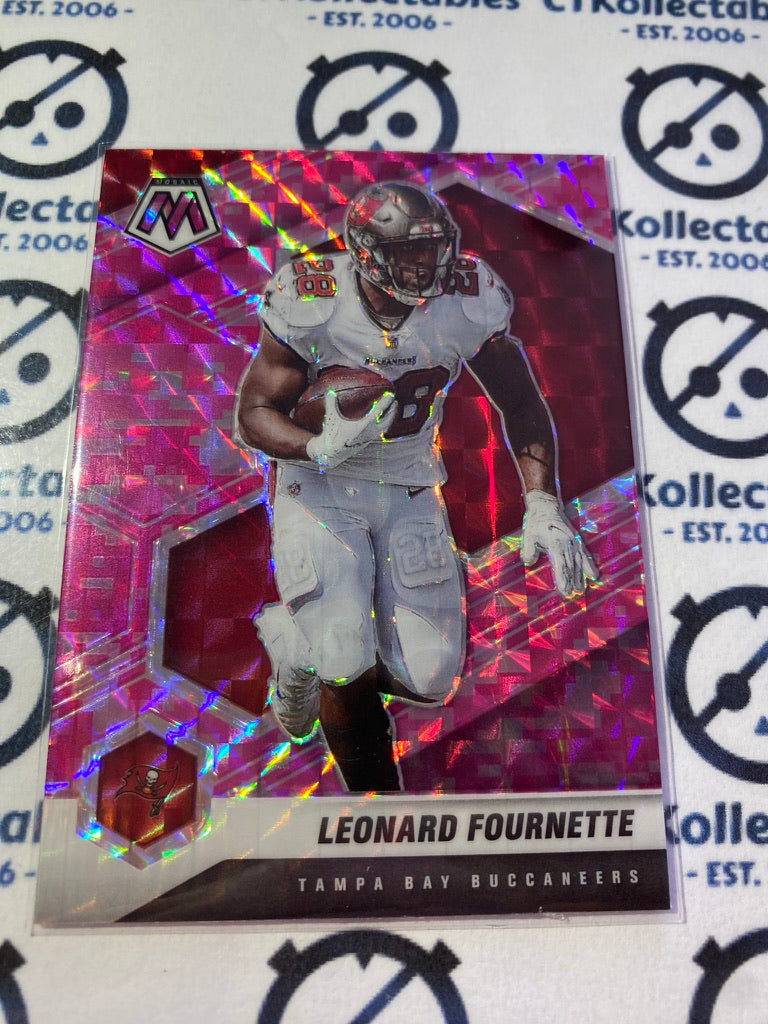 2021 Panini NFL Mosaic Leonard Fournette Pink Mosaic Prizm #187 Buccaneers