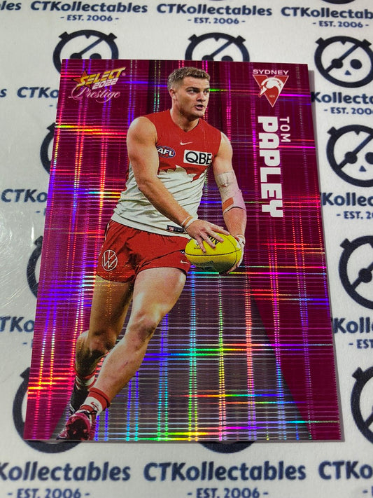 2022 AFL Footy Stars Prestige Tom Papley Pink Parallel #273/325 Swans