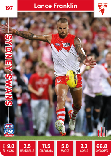 2023 AFL Teamcoach Base Card-#197 Lance Franklin Swans