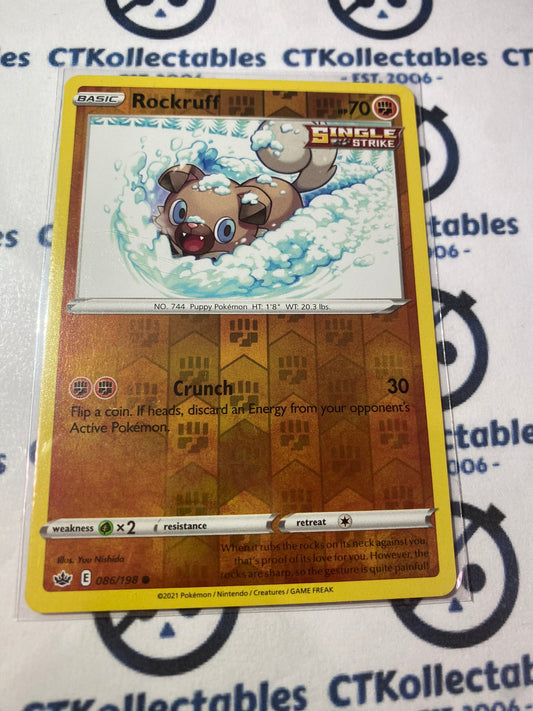 Rockruff Reverse Holo #086/198 Pokémon Card Chilling Reign