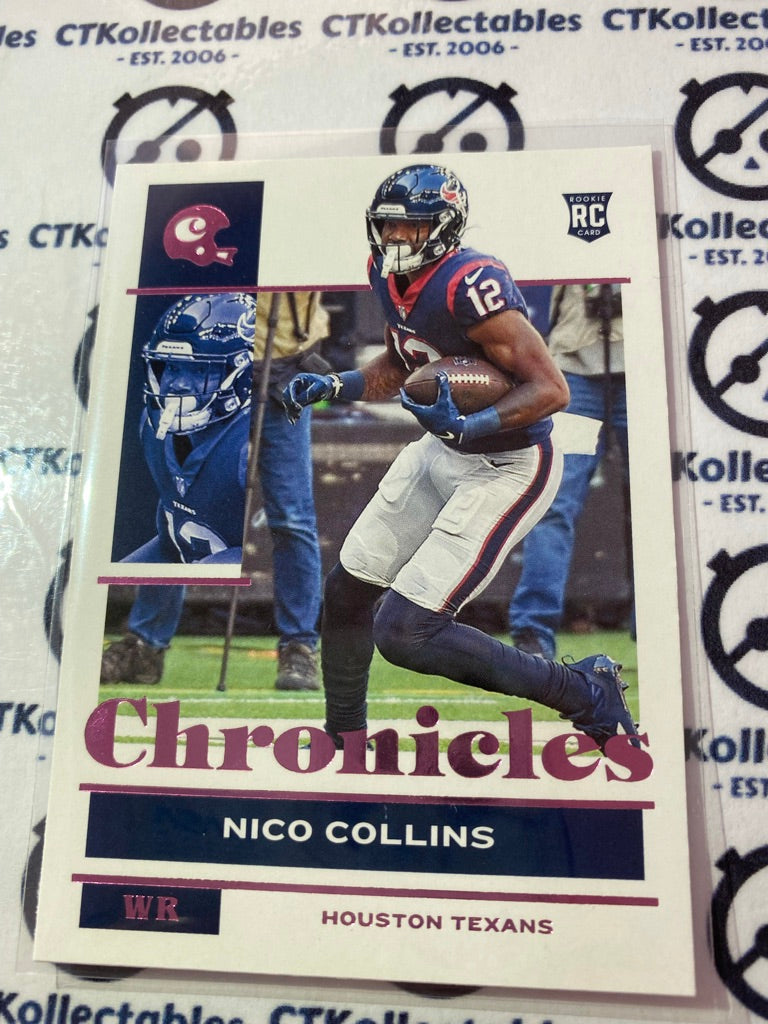 2021 NFL Chronicles Base Nico Collins Pink rookie card RC #35 Texans